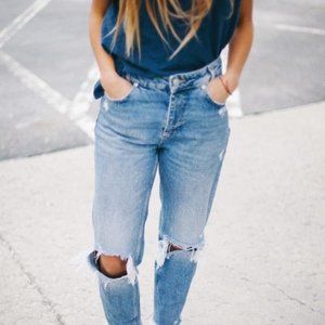 BDG High Rise Distressed Girlfriend Jeans